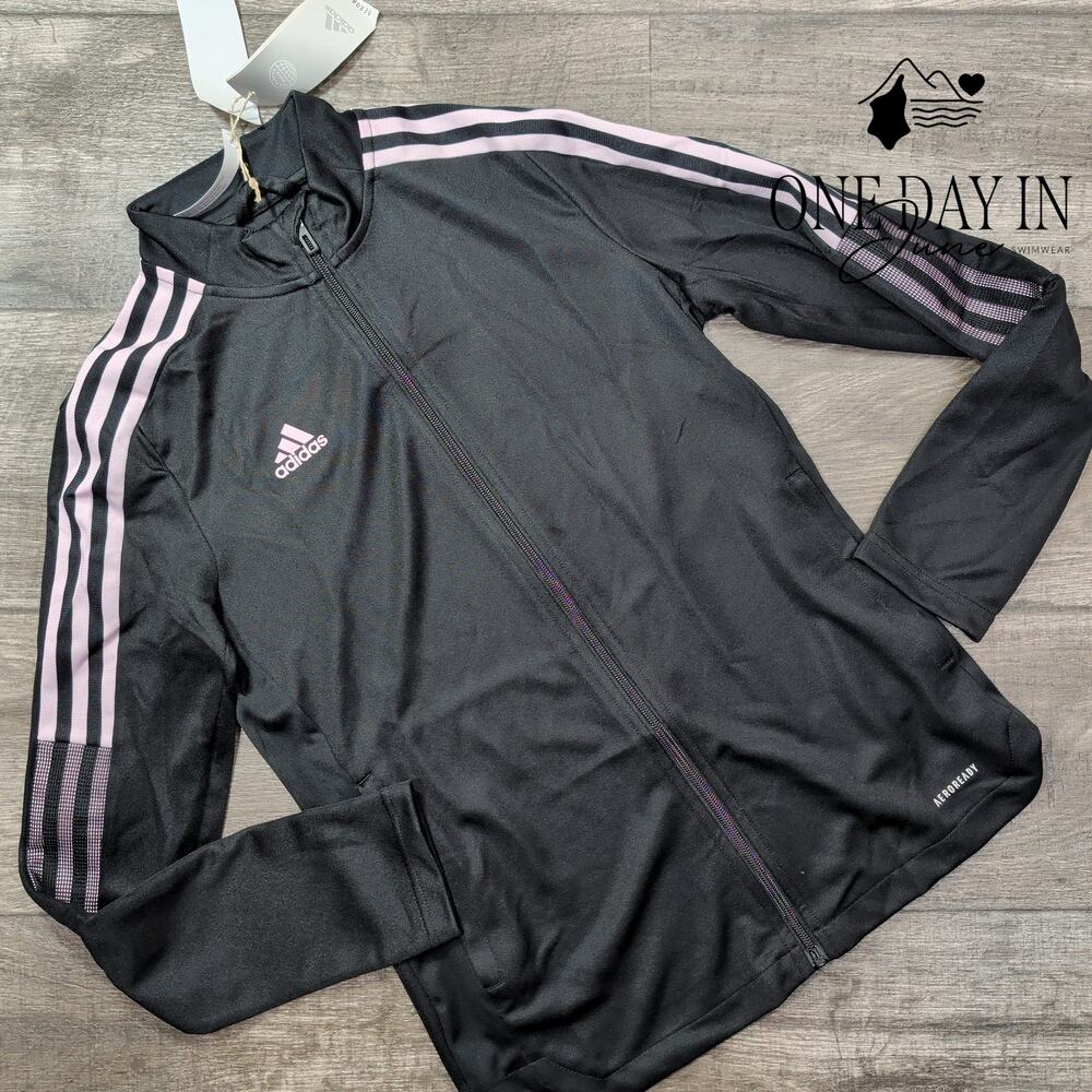 Adidas Tiro 21 Track Jacket Black Clear Pink NWT $50 Size S